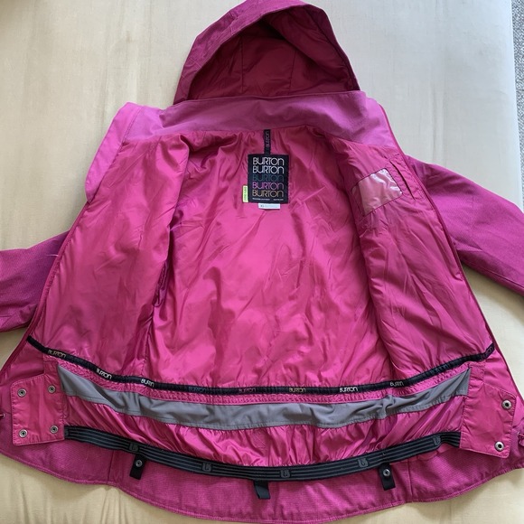 Burton DRYRIDE Womens XS Snowboard Ski Jacket Coat Pink Hooded Vented Winter - Picture 13 of 15